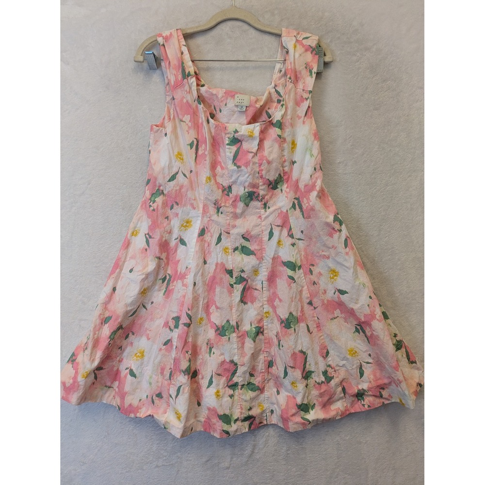 A‎ New Day Girl's Size 10 Floral Print Sleeveless Dress Pink White Green